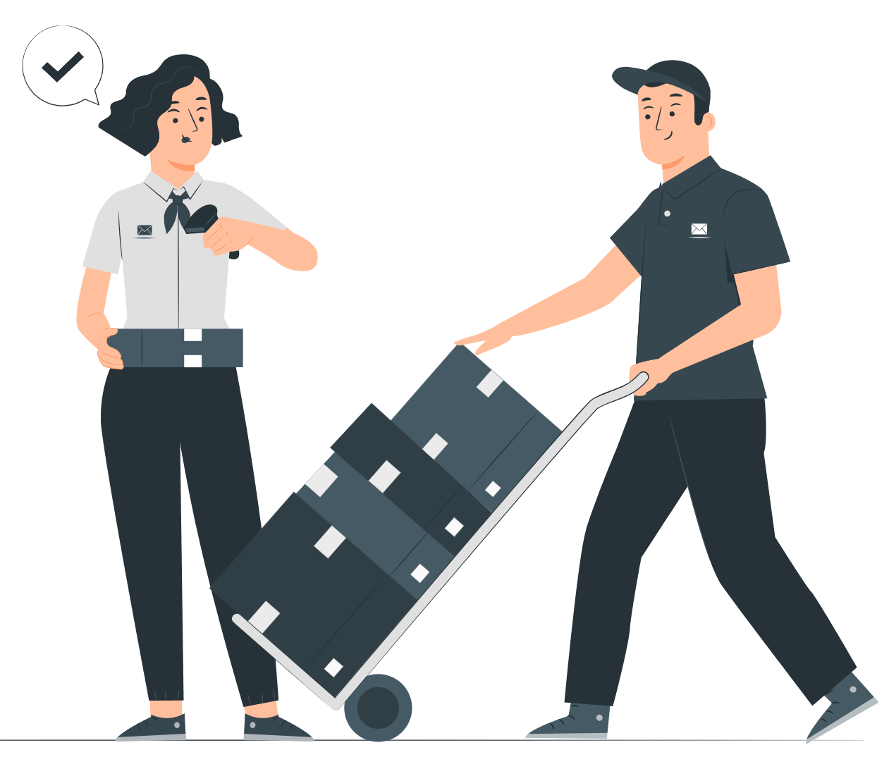 Urgent package being delivered